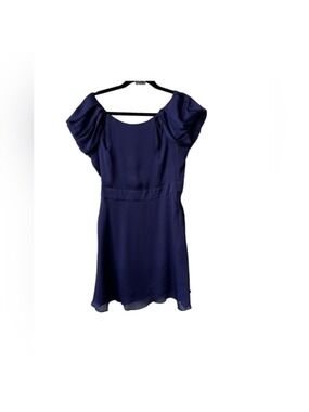 BCBGeneration Elegant Purple Dress with puff flutter cap sleeves low back size 4